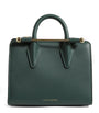 Strathberry Green Leather Nano Tote Bag