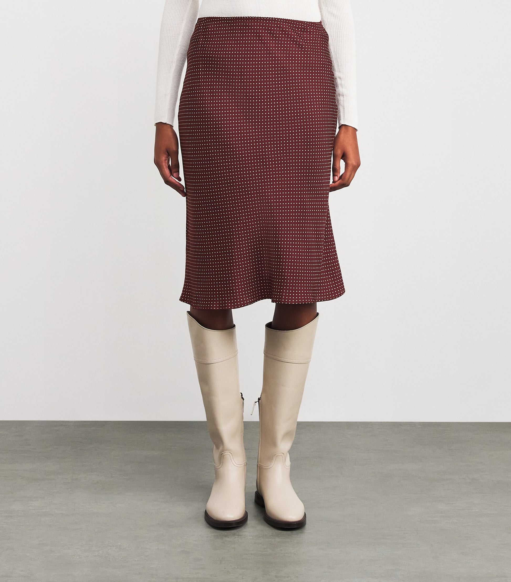 DÔEN Silk-Blend Satin Elowette Midi Skirt