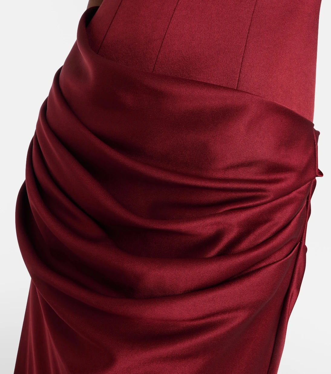 Alex Perry - Draped crêpe satin bustier gown