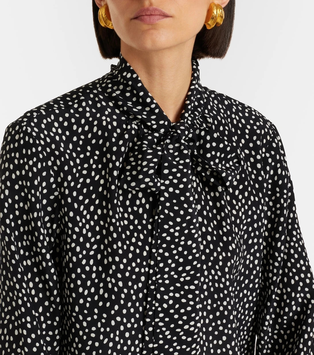 Nili Lotan - Janese bow-detail polka-dot silk blouse