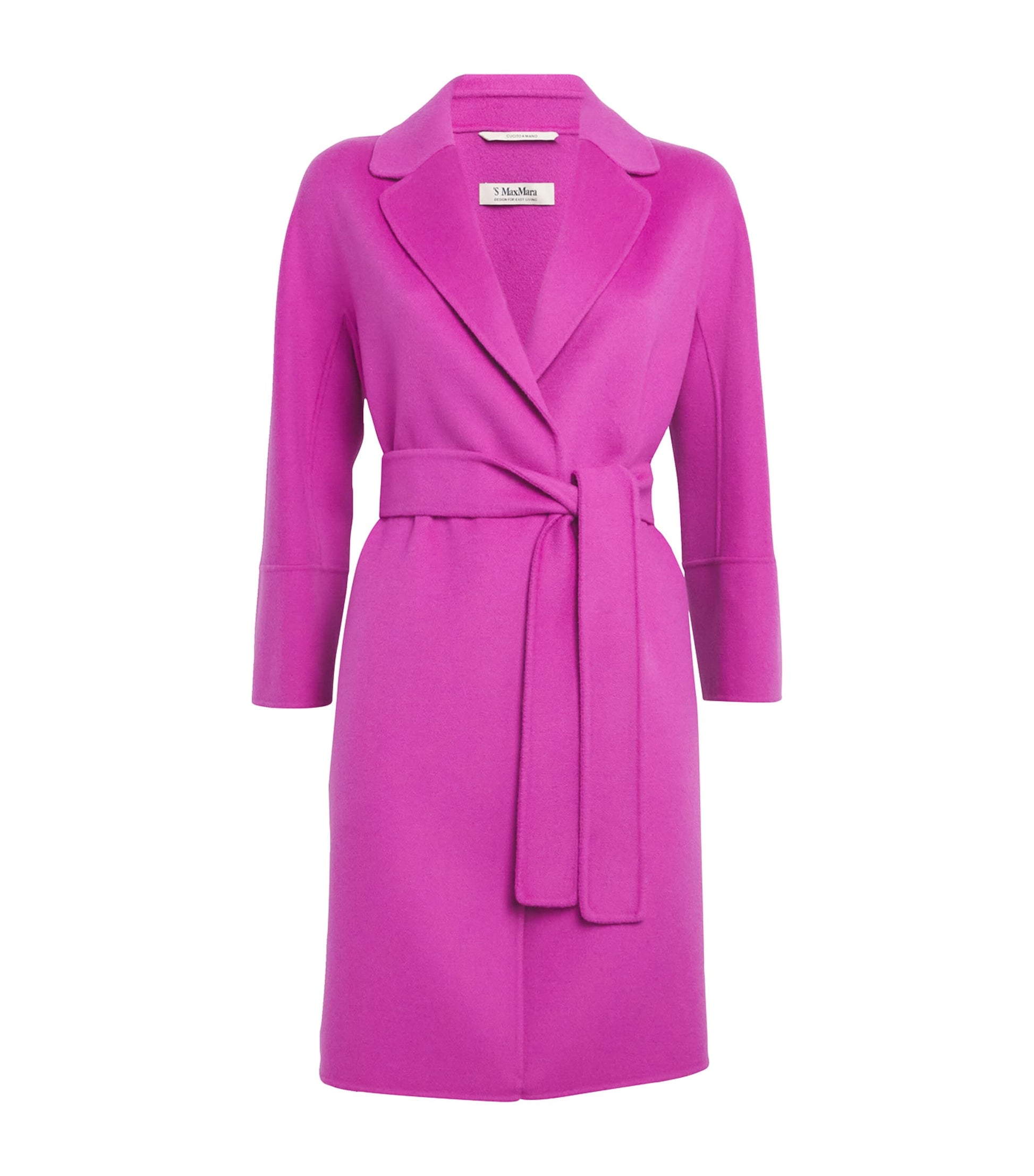 Virgin Wool Arona Wrap Coat FUCHSIA