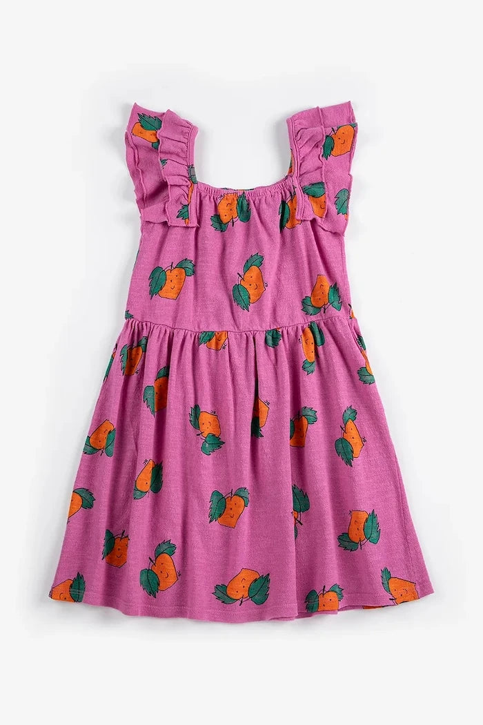 Детска памучна рокля Bobo Choses Tangerine
