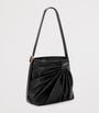 Leather Draped Tote Bag