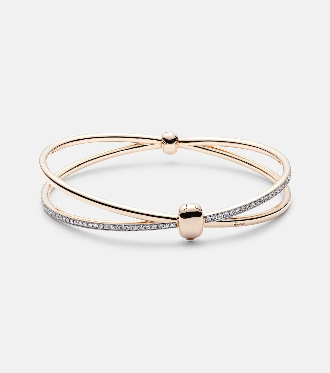 بوميلاتو - سوار بوميلاتو توجيزر من الذهب الوردي عيار 18 قيراطًا مرصع بالألماس الأبيض