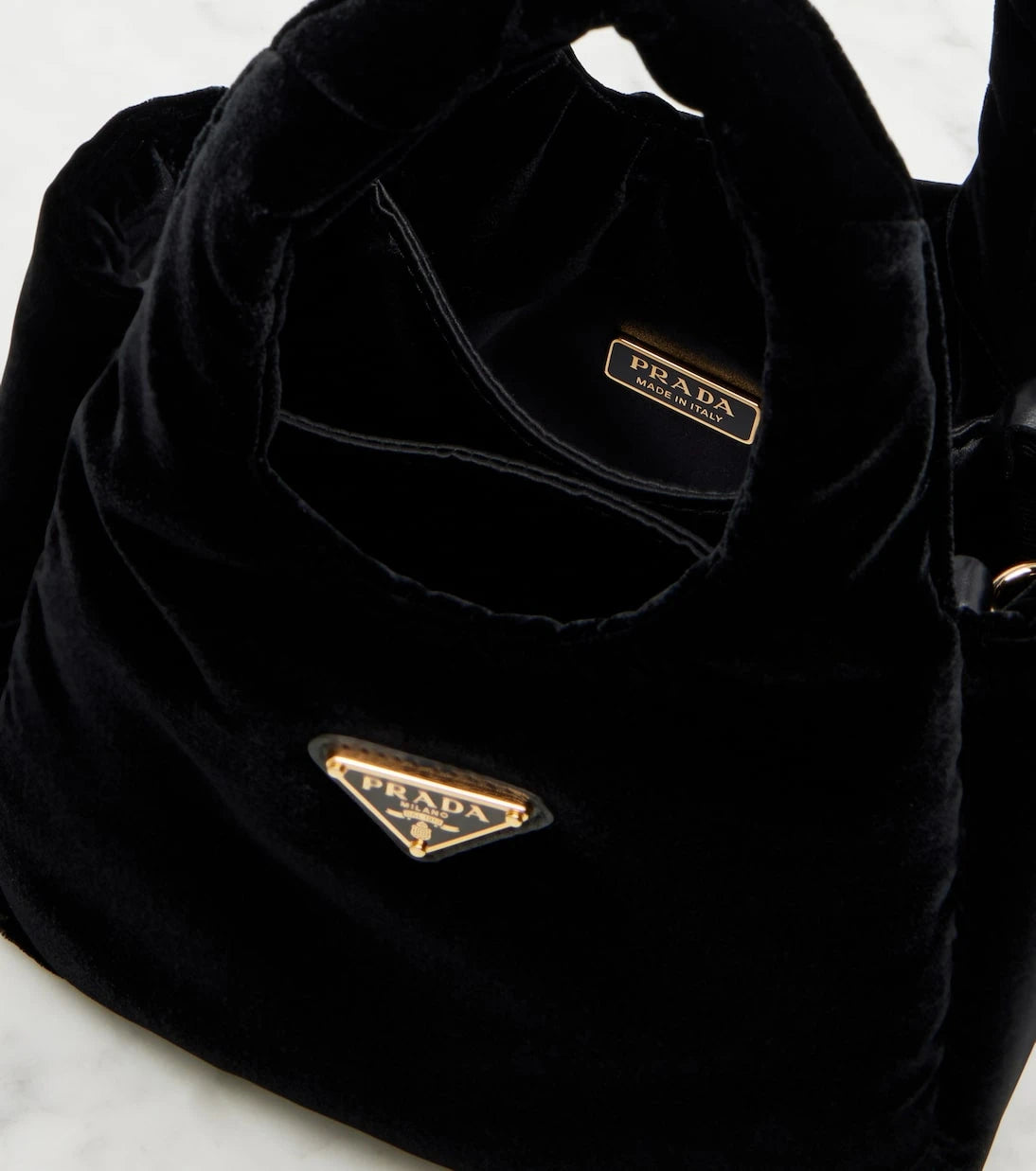 Prada - Mini velvet top-handle bag
