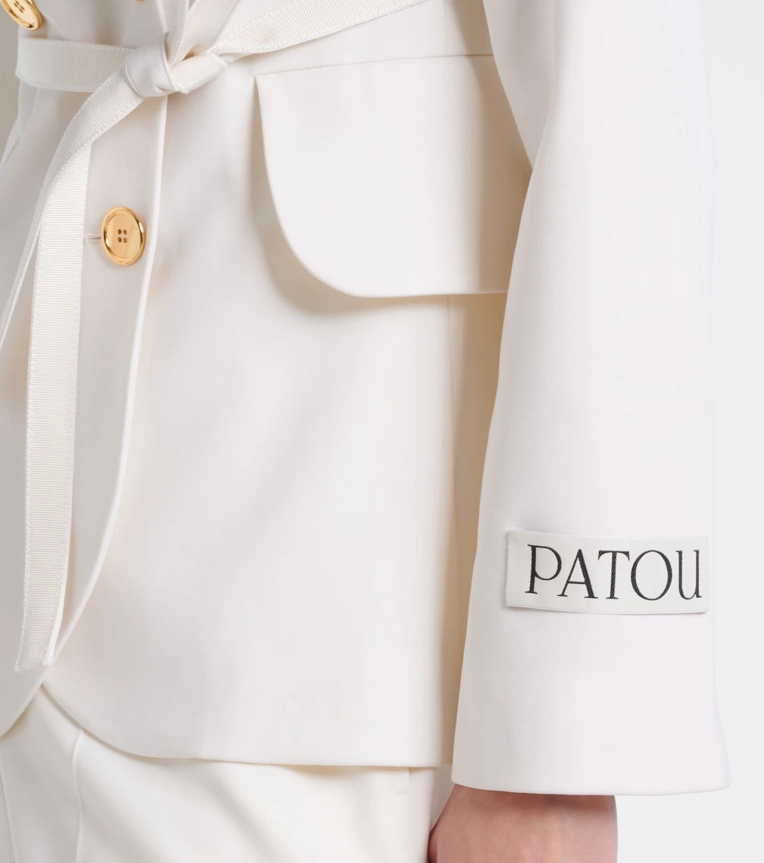 Patou - Double-breasted belted wool-blend blazer
