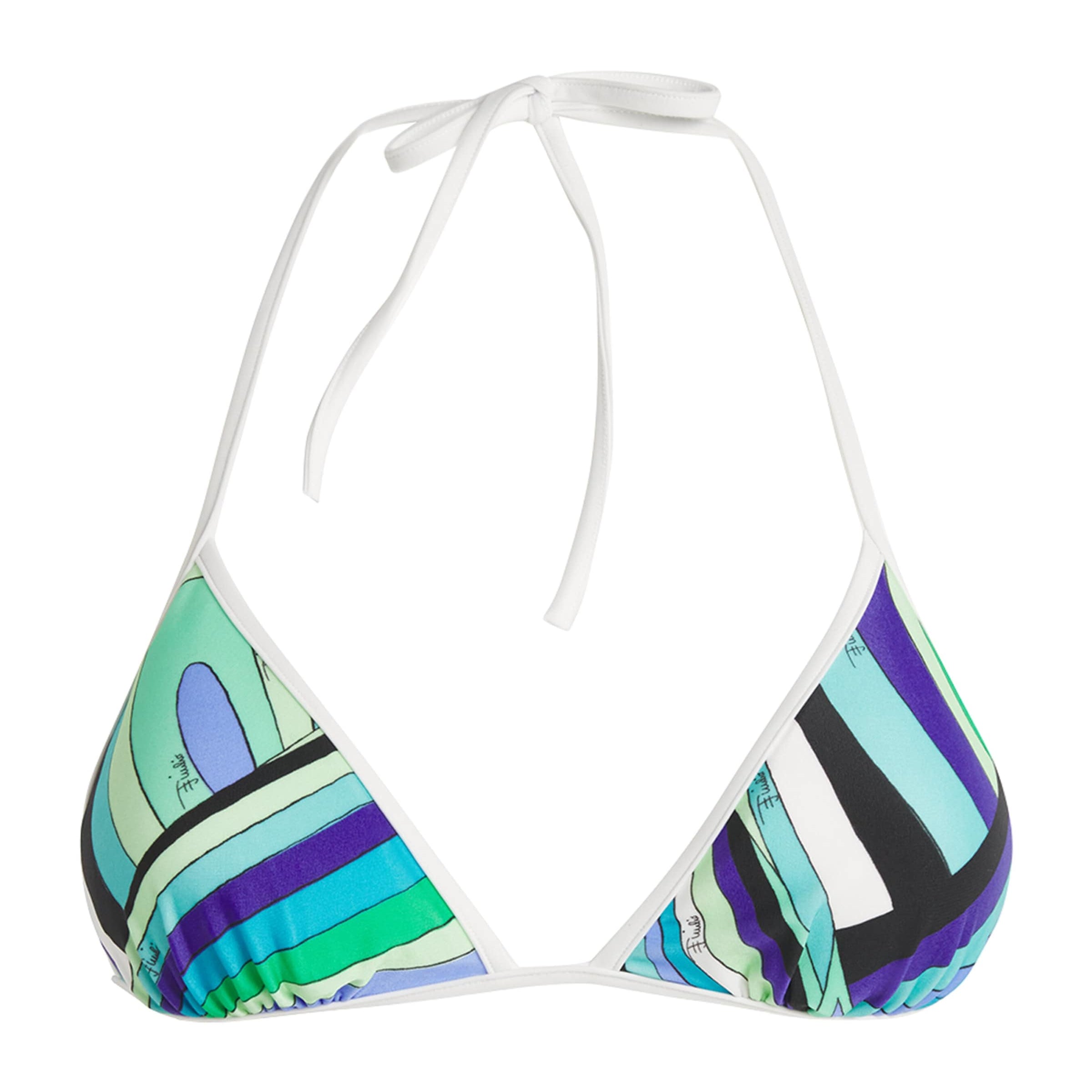 PUCCI Multi Printed Halterneck Bikini Top