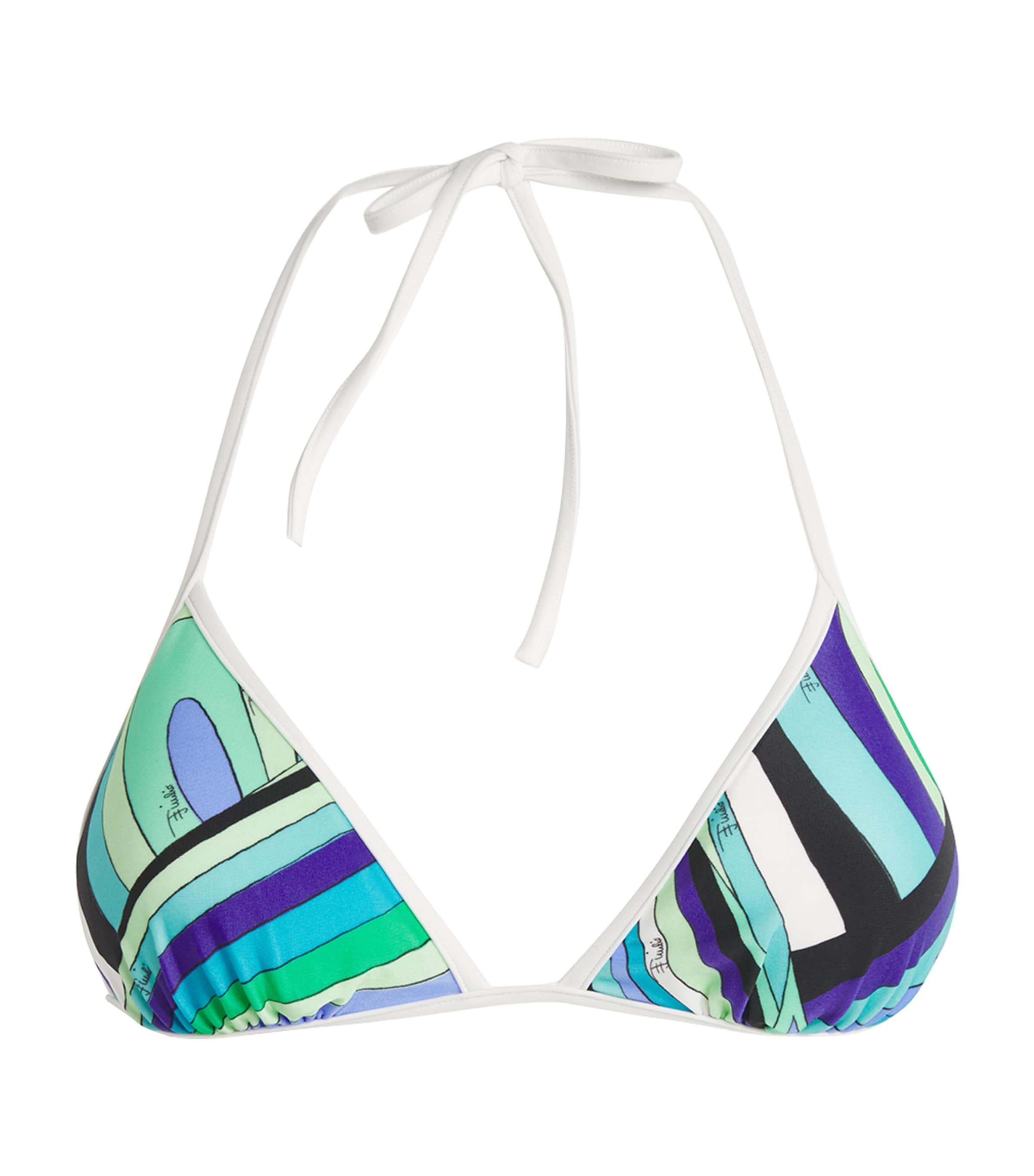 PUCCI Multi Printed Halterneck Bikini Top