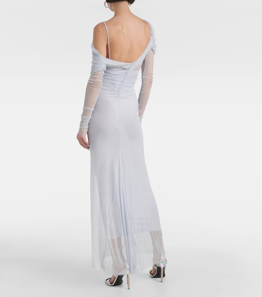 Christopher Esber - Veiled off-shoulder tulle maxi dress