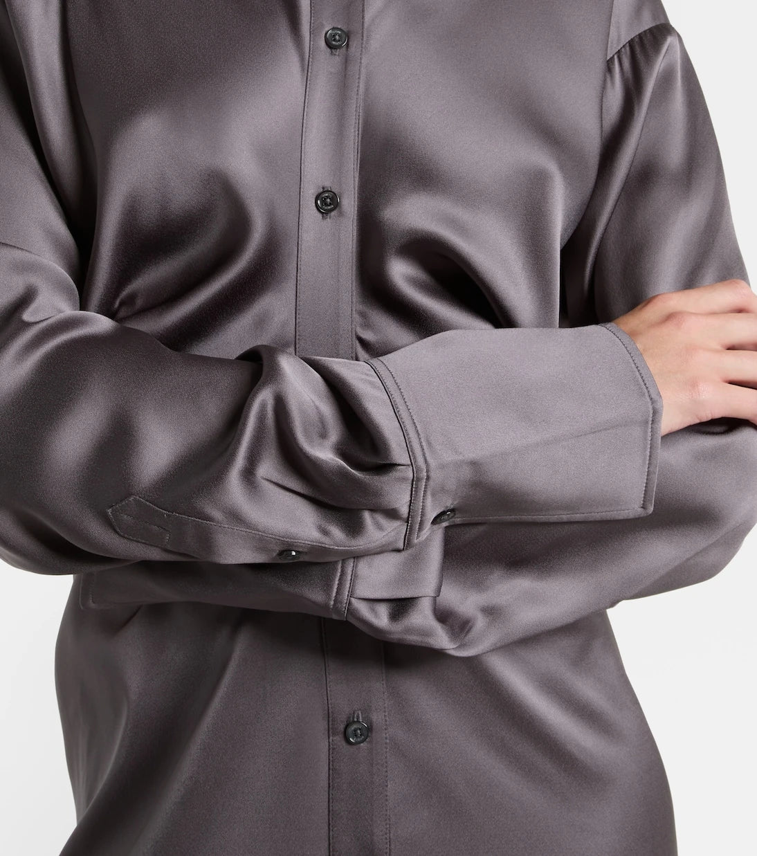 Toteme - Draped satin shirt dress