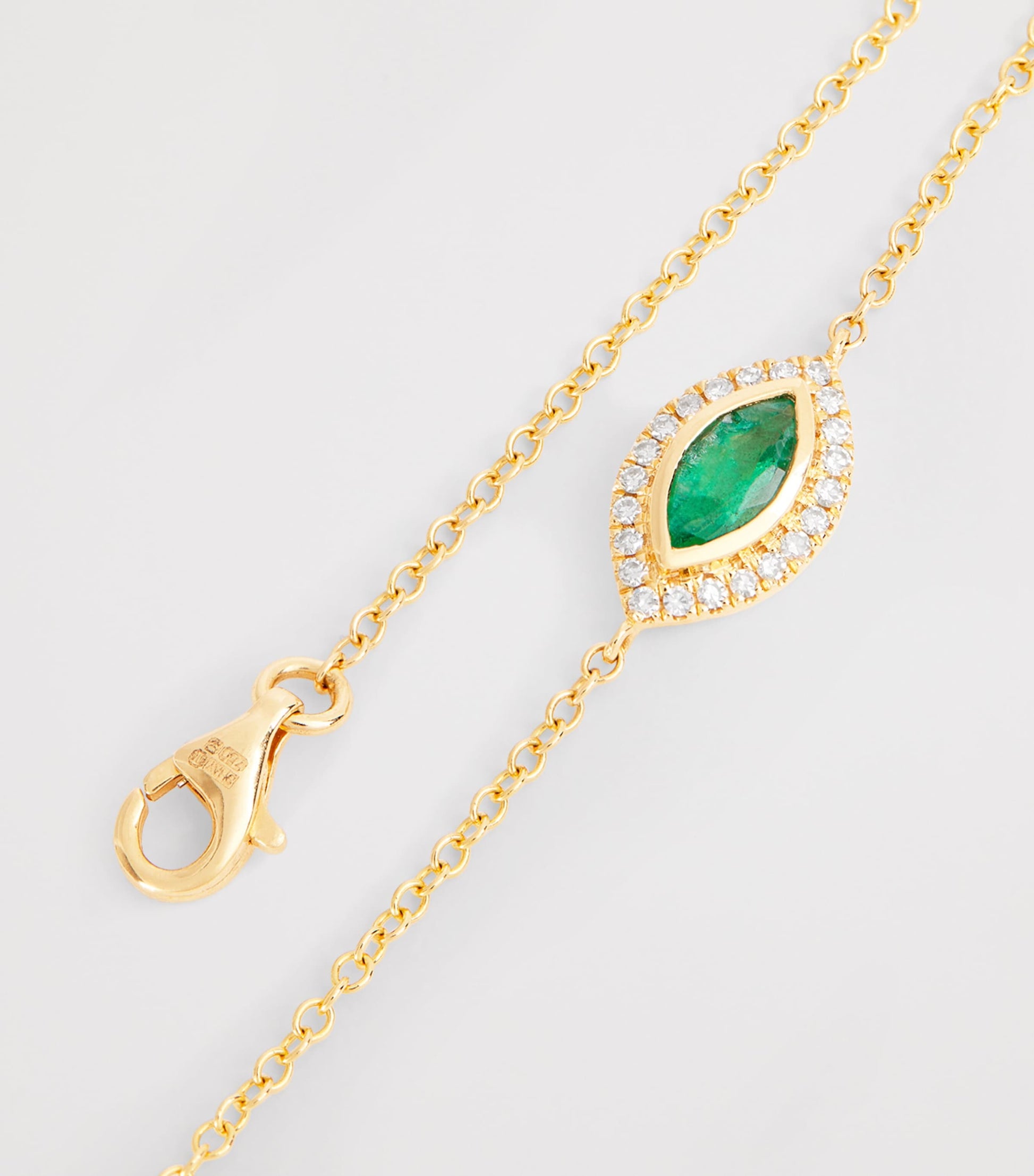 SHAY Yellow Gold, Diamond and Emerald Evil Eye Bracelet