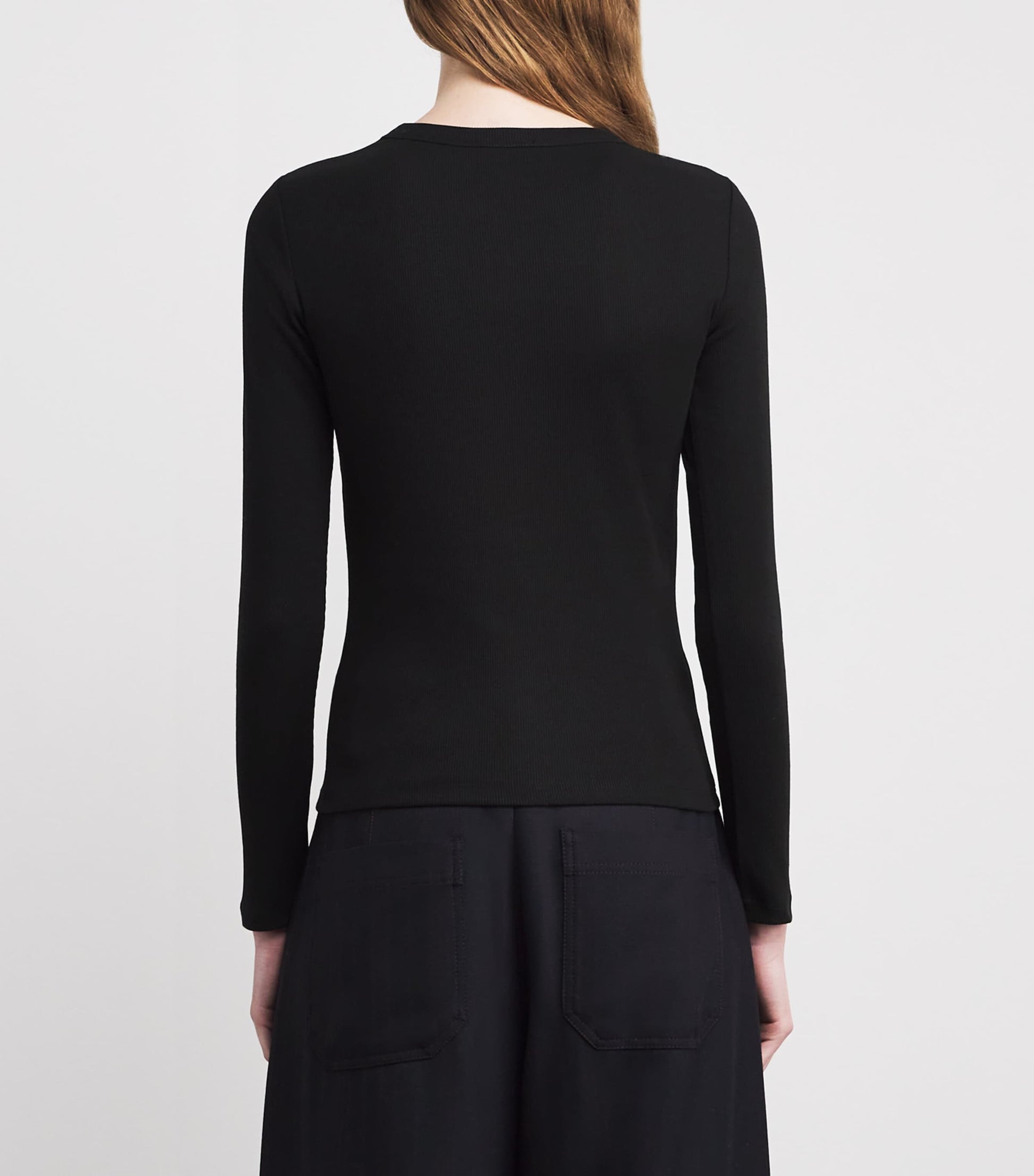 ME+EM Black Stretch-Cotton Ribbed Ultimate T-Shirt