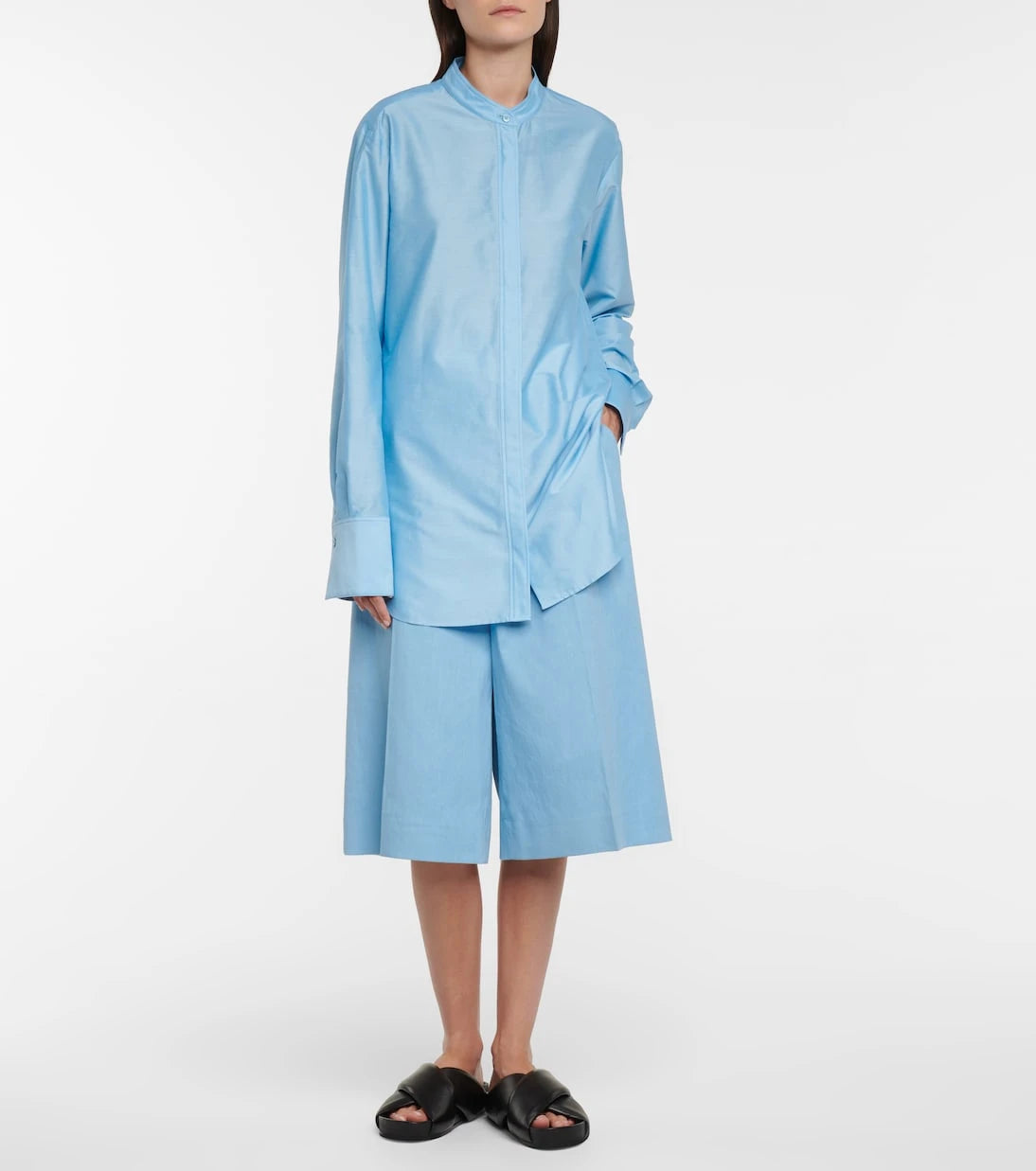 Joseph - Tan linen and cotton Bermuda shorts