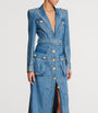Blue Denim Belted Maxi Dress