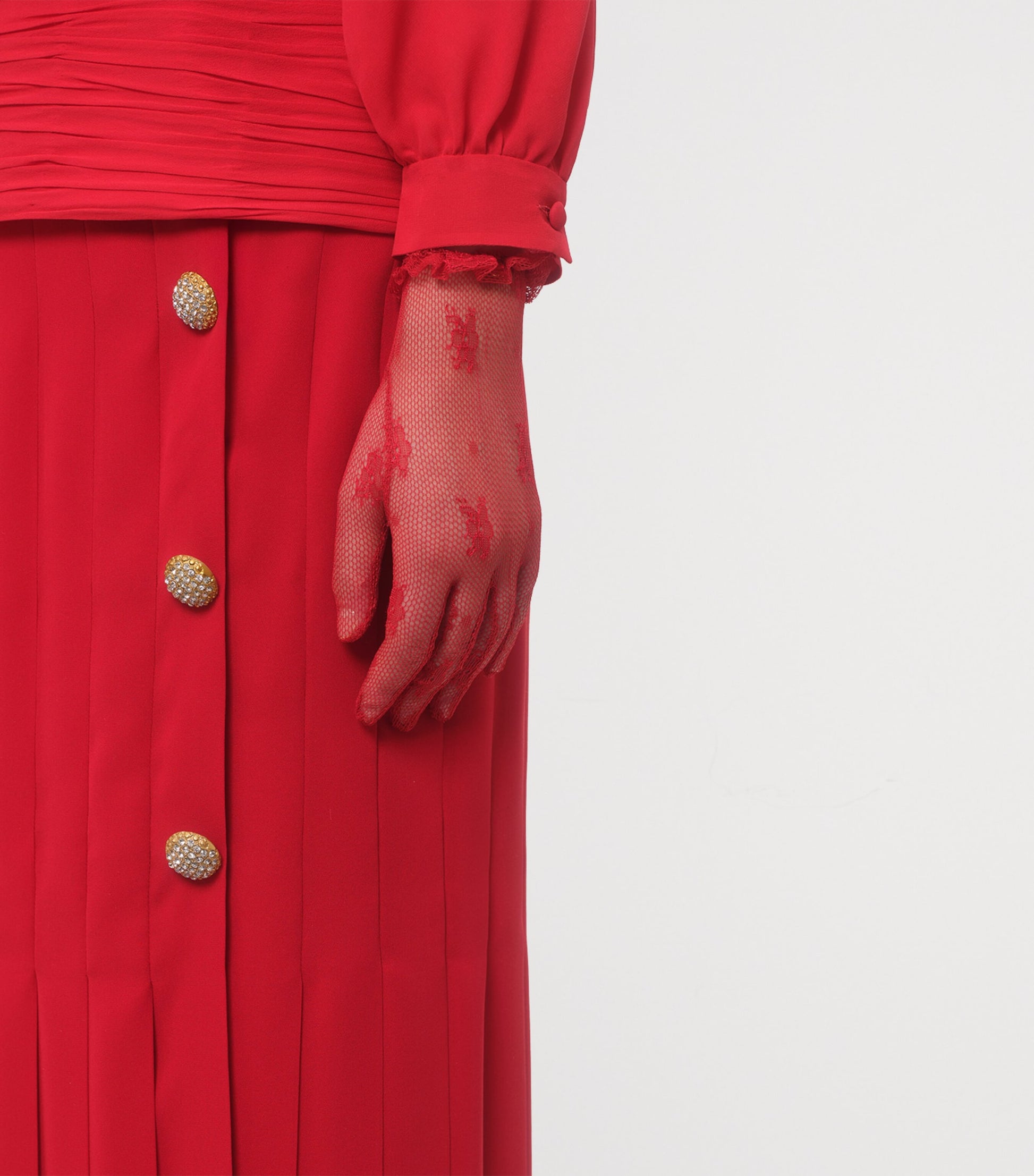 Valentino Garavani Red Lace VLogo Signature Gloves