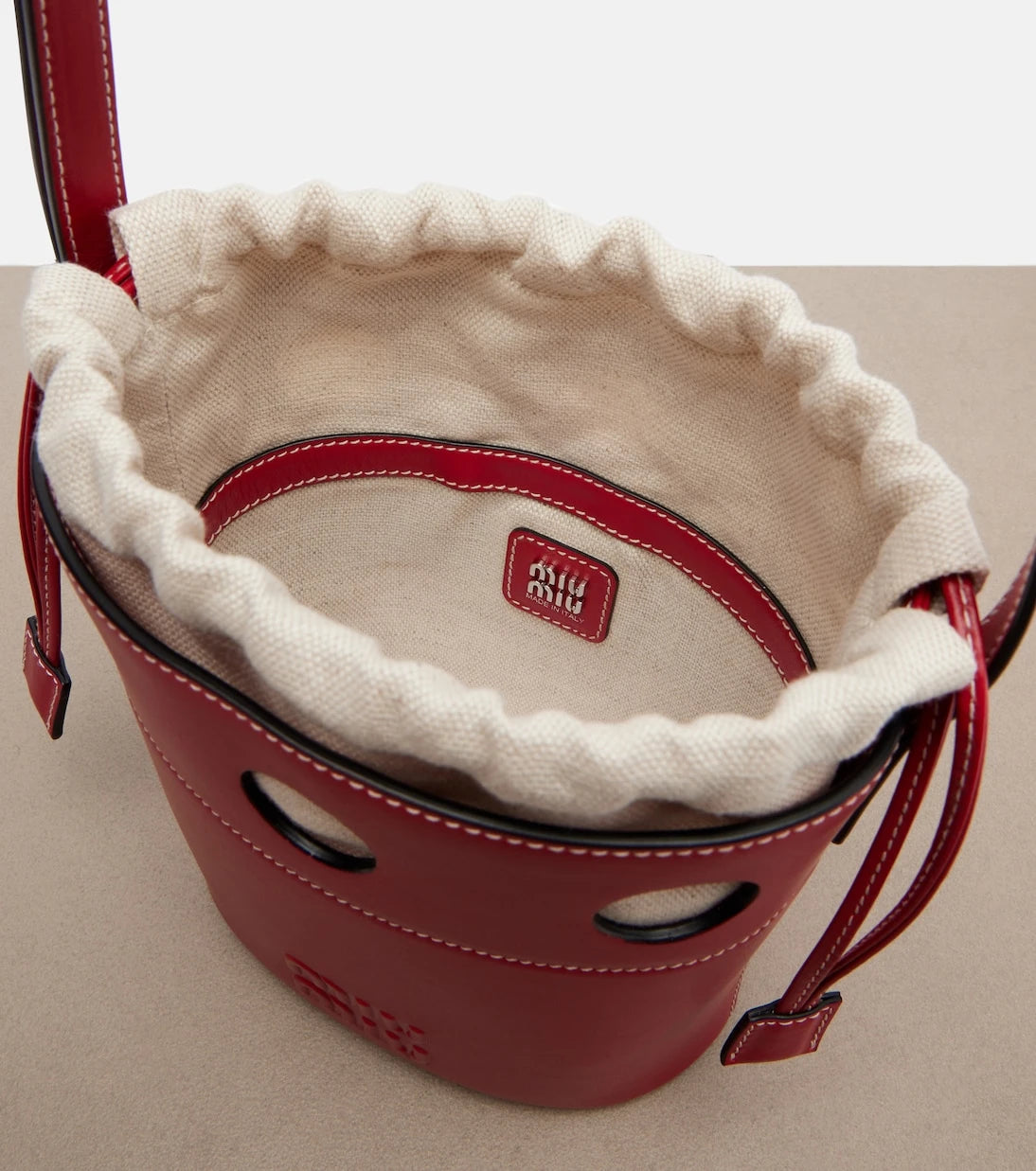 Miu Miu - Cutout leather bucket bag