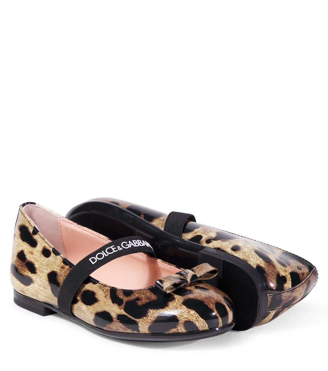Dolce&Gabbana Kids - Leopard-print leather ballet flats