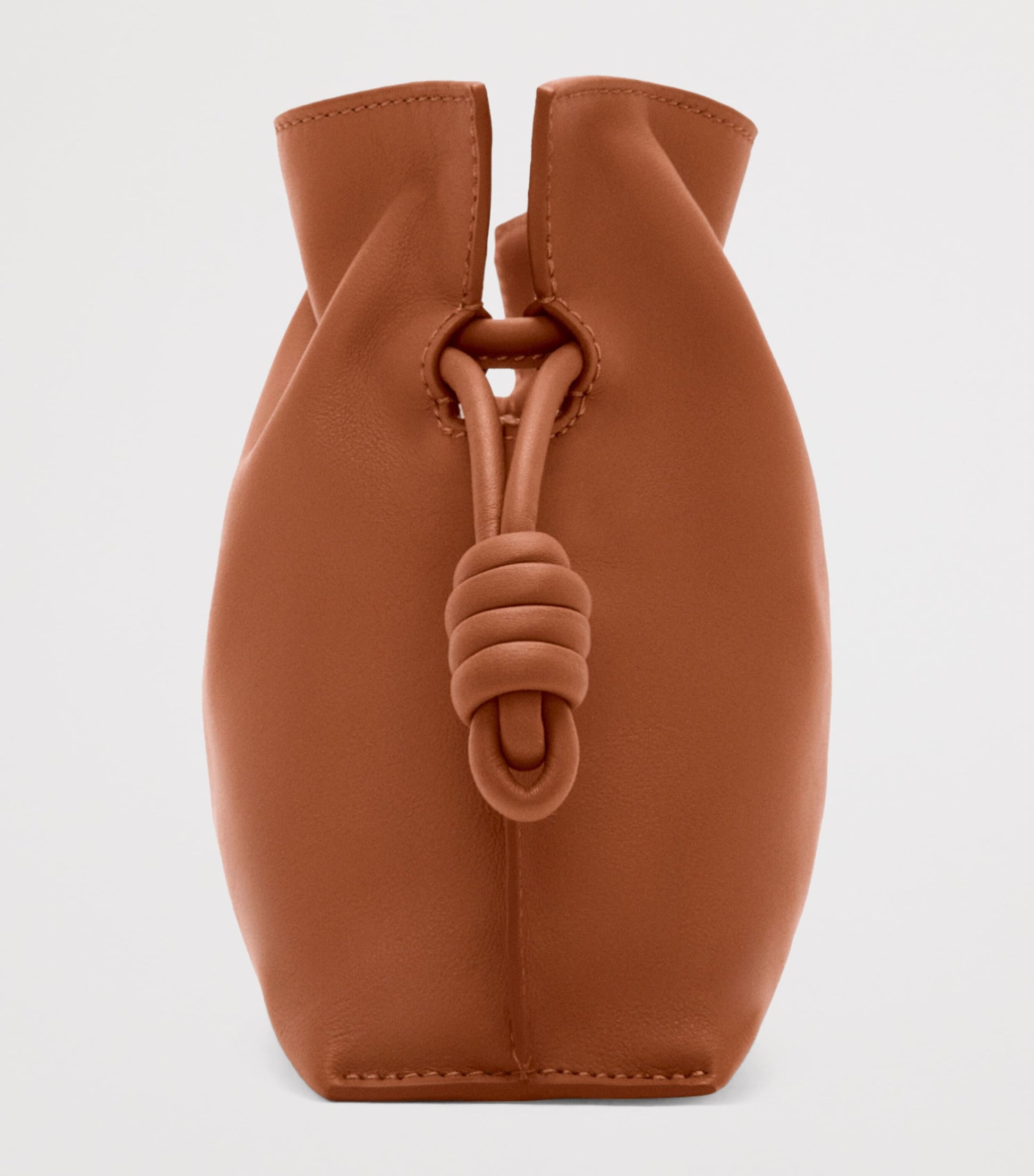 Mini Leather Flamenco Clutch Shoulder Bag SQUIRREL