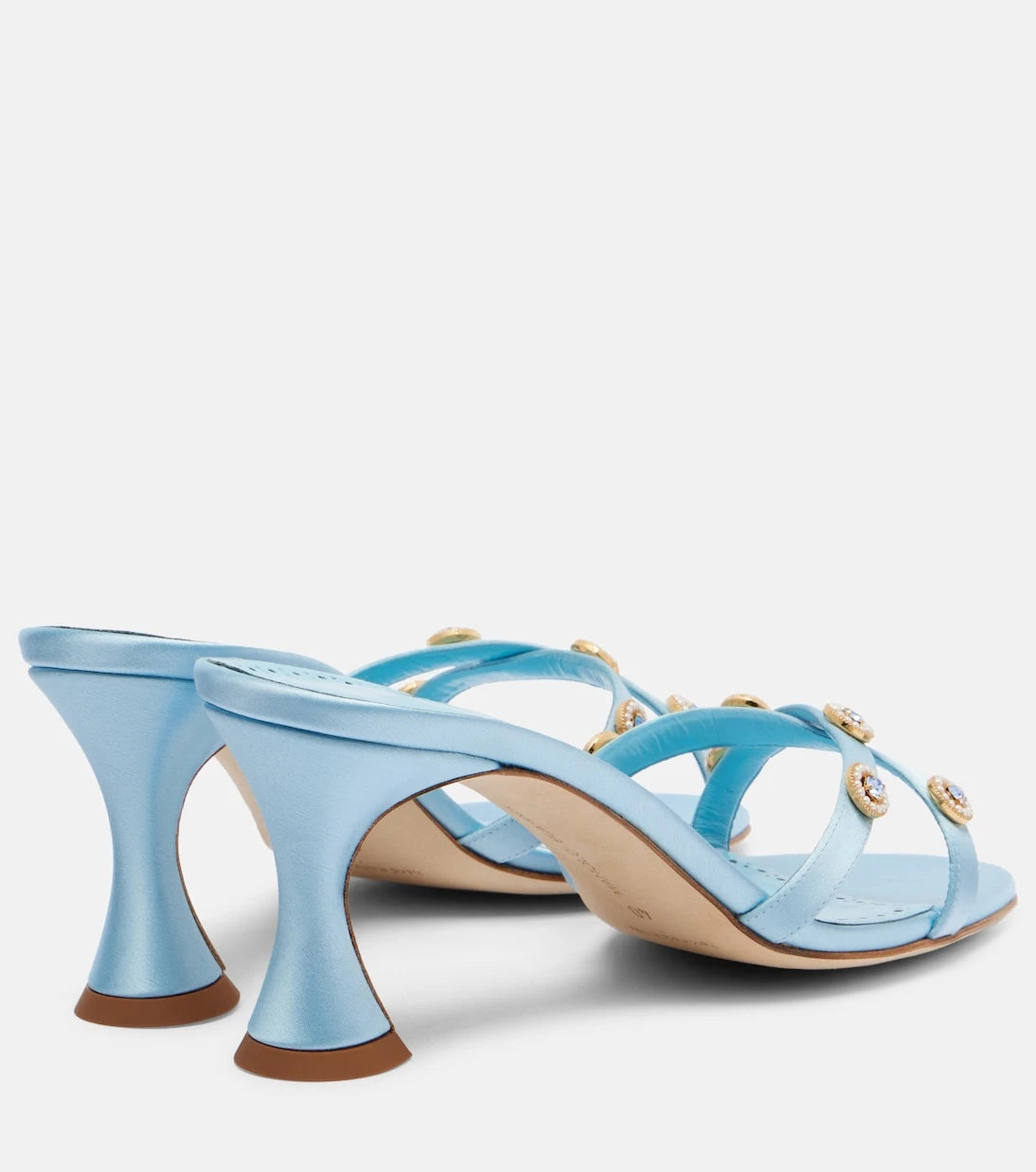 Manolo Blahnik - Pyrenea embellished satin mules