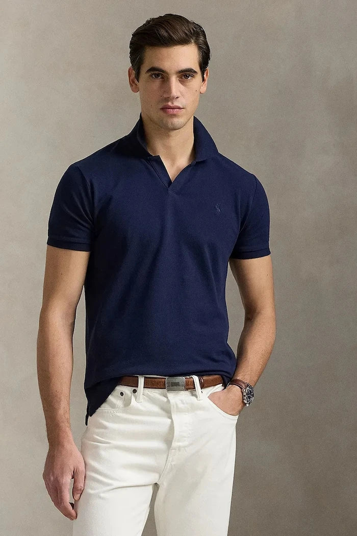 Памучна тениска с яка Polo Ralph Lauren