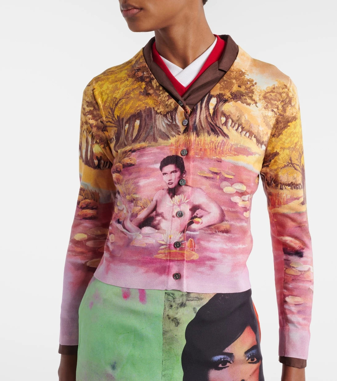 Versace - Printed silk cardigan