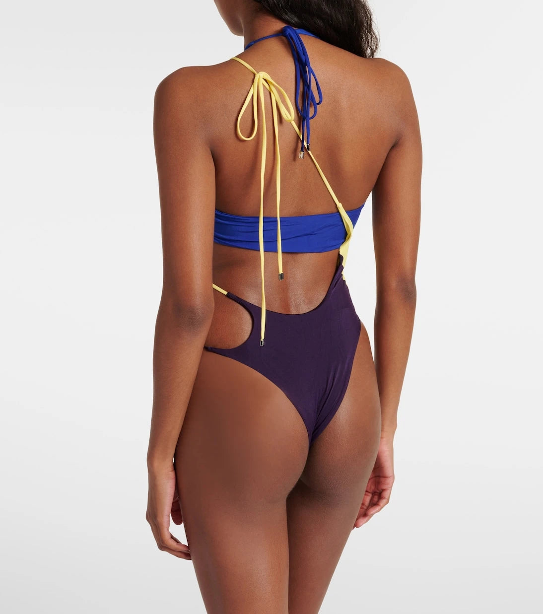 The Attico - Colorblocked cutout swimsuit