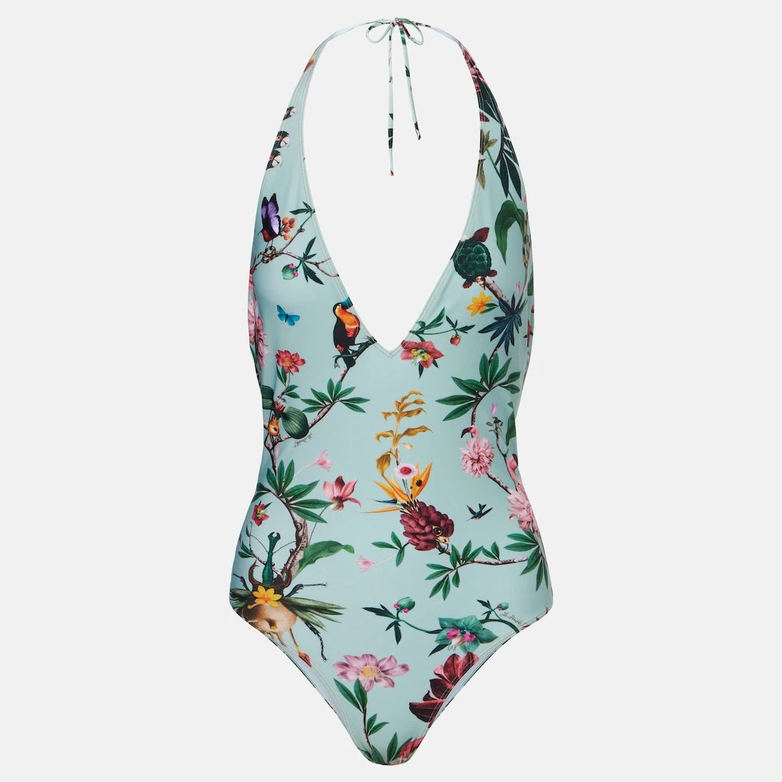 La DoubleJ - Printed halterneck swimsuit