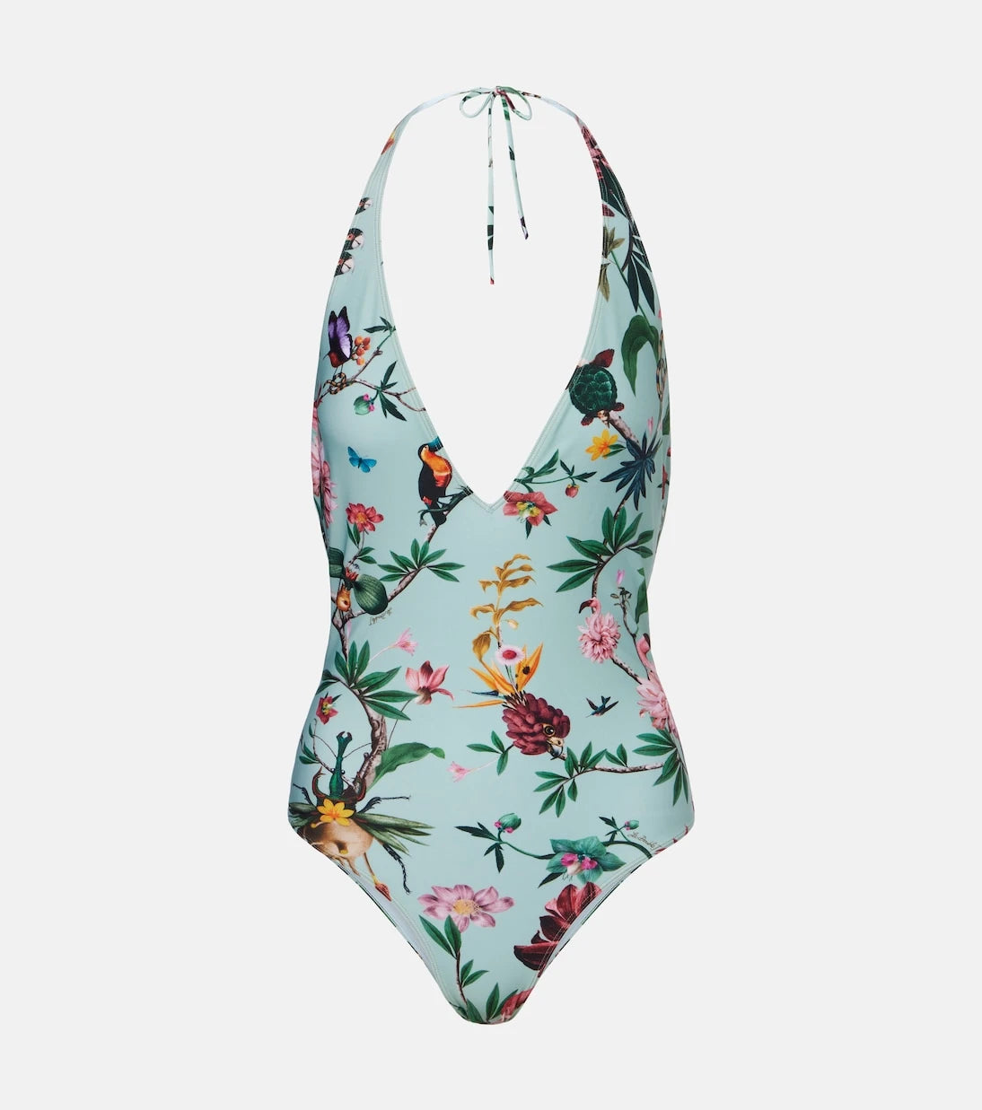 La DoubleJ - Printed halterneck swimsuit