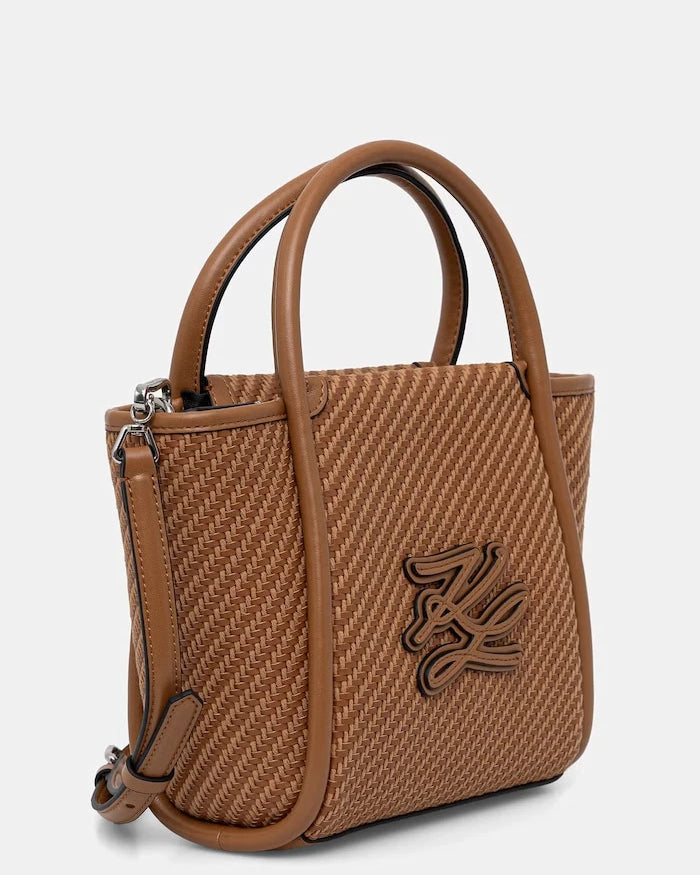 Karl Lagerfeld чанта crossbody дамска от сплетена материя K/AUTOGRAPH