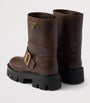 Prada Brown Leather Biker Boots