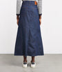 Maje Blue Denim Midi Skirt