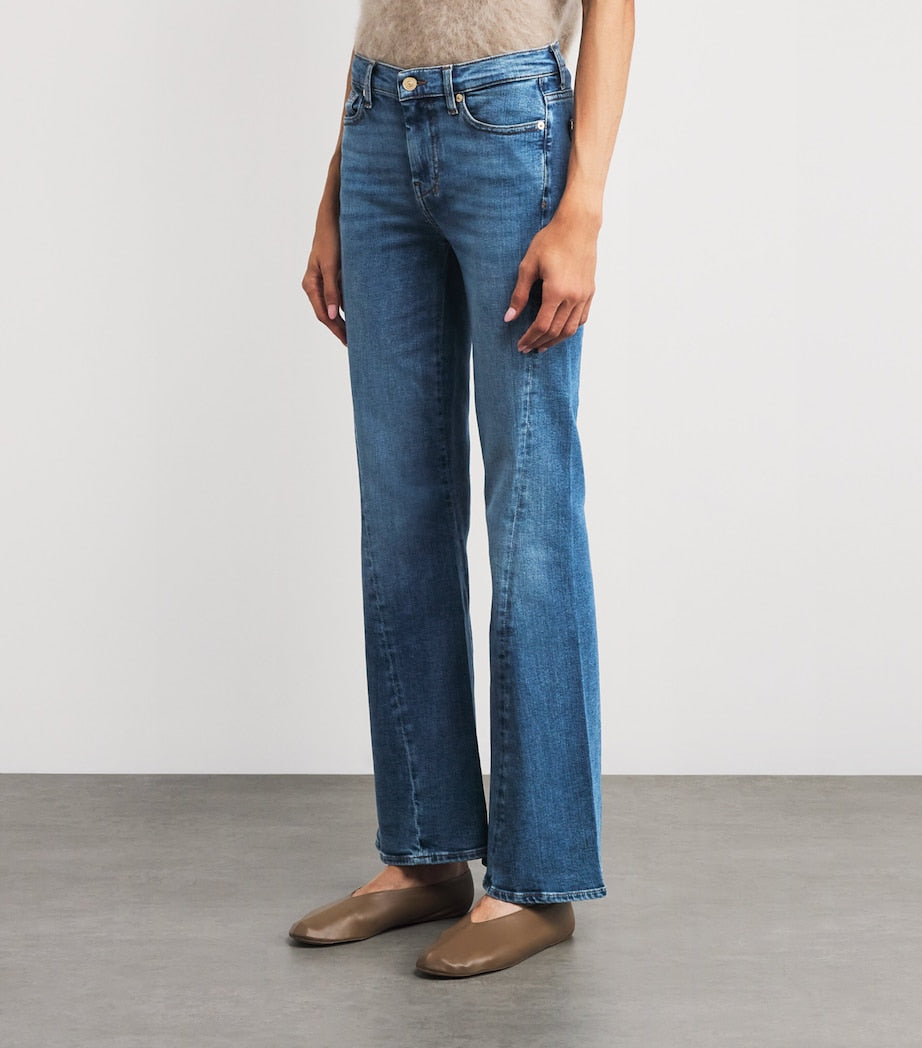 7 For All Mankind Blue Dojo Tailorless Flared Jeans