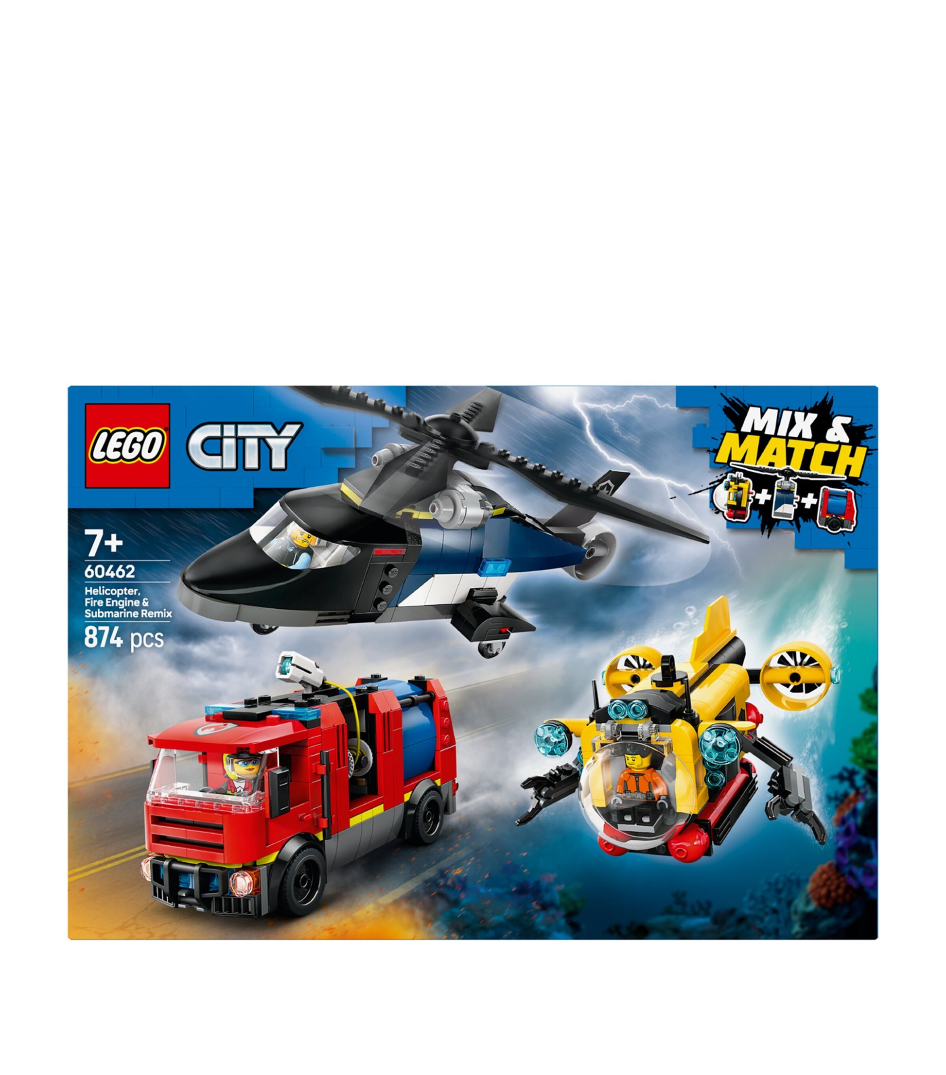 City Helicopter, Fire Truck & Submarine Remix 60462