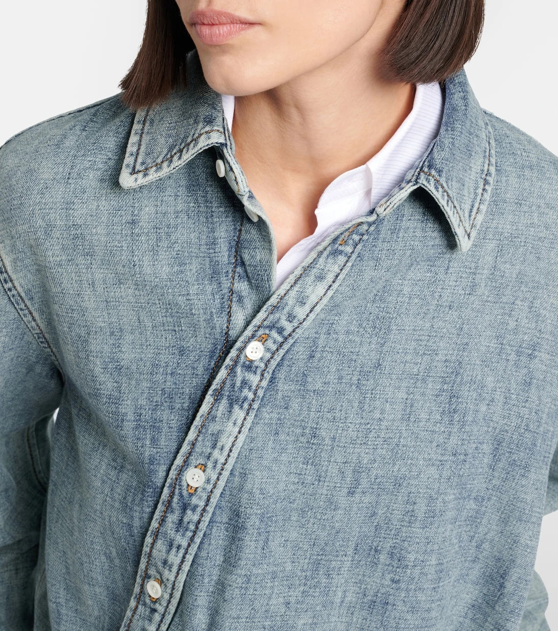 Loewe - Draped belted denim shirt