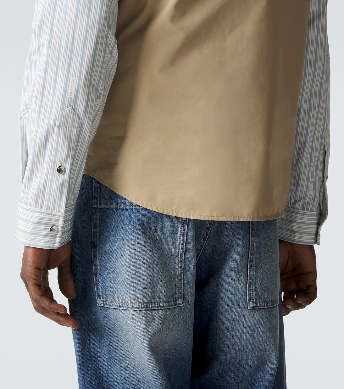 Moncler - Striped cotton poplin zip-up shirt