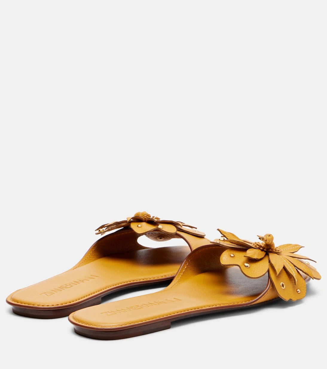 Zimmermann - Brightside floral-appliqué leather sandals