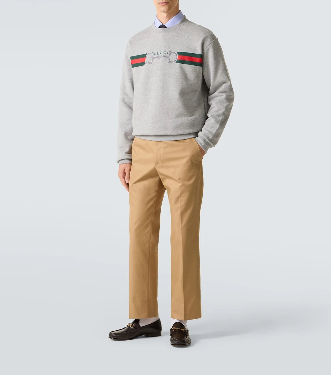 Gucci - Web Stripe cotton sweatshirt