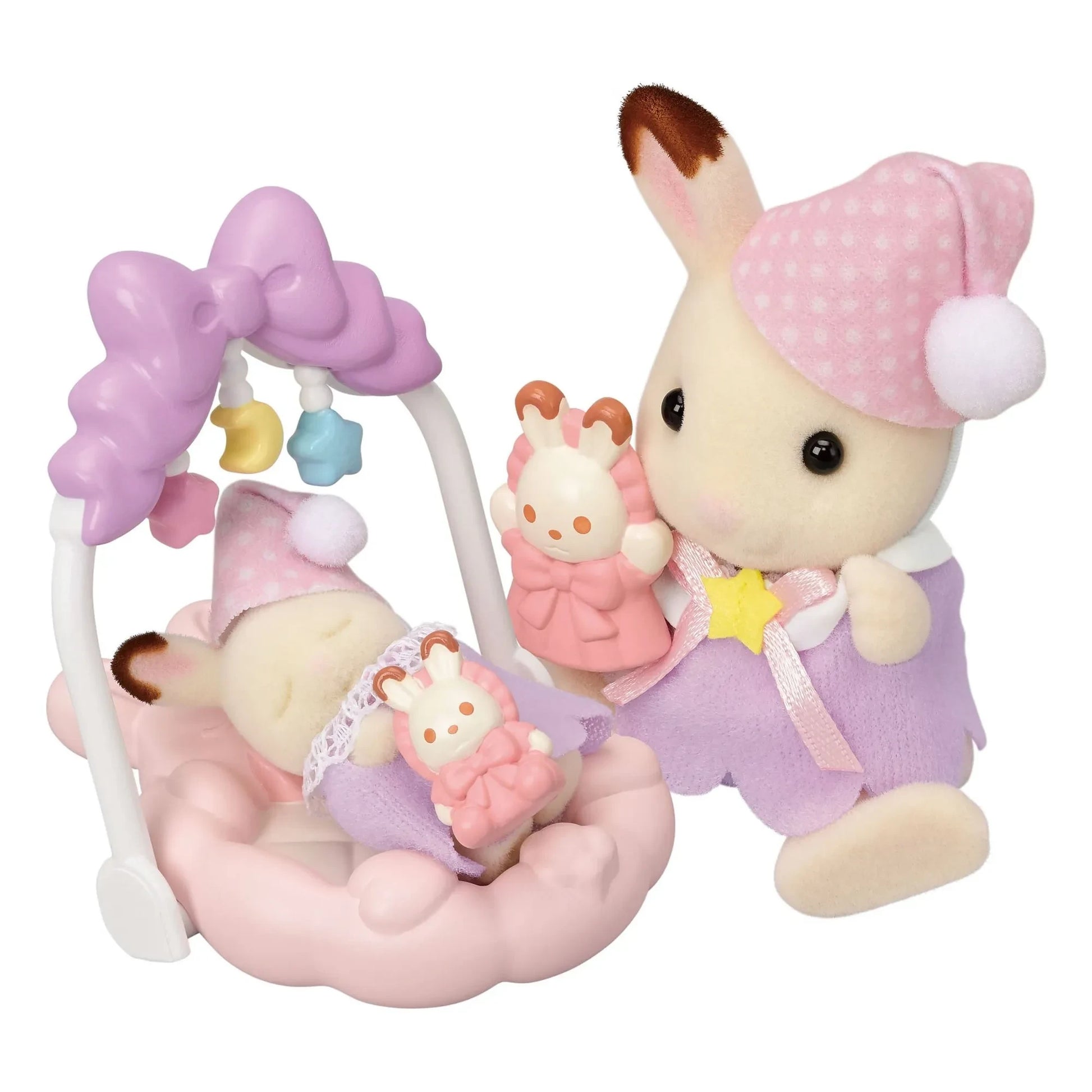 Sylvanian Families - Lapin Chocolat sisters' bedtime