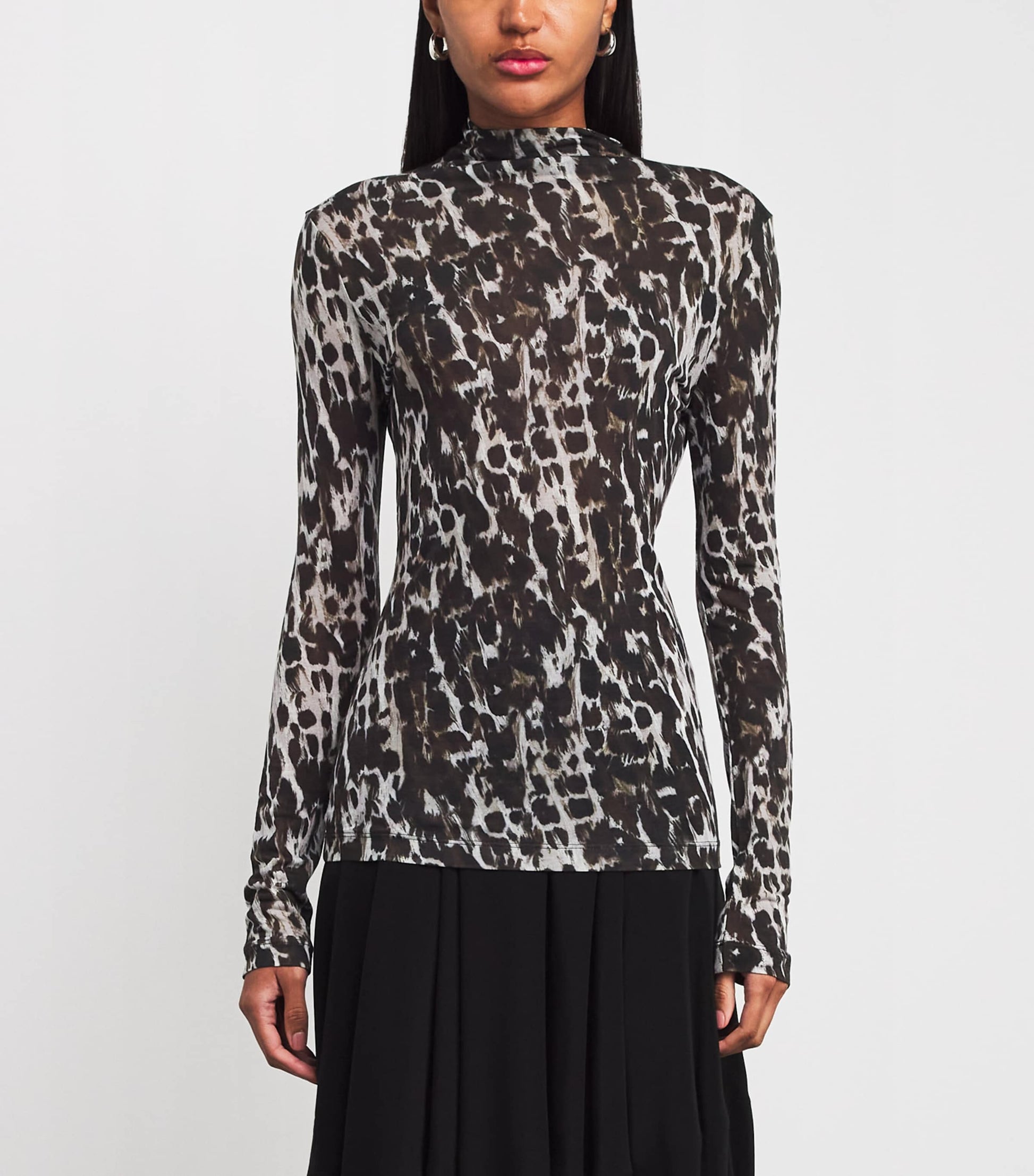 CAMILLA AND MARC Brown Leopard Print Plumage Top