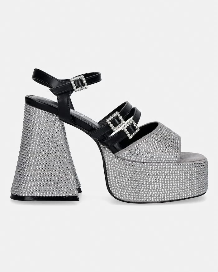 Koi Footwear сандали с дебел ток Felicity Crystal Strappy Heels