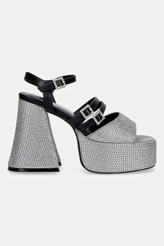 Koi Footwear Kalın Topuklu Felicity Crystal Strappy Heels Sandalet
