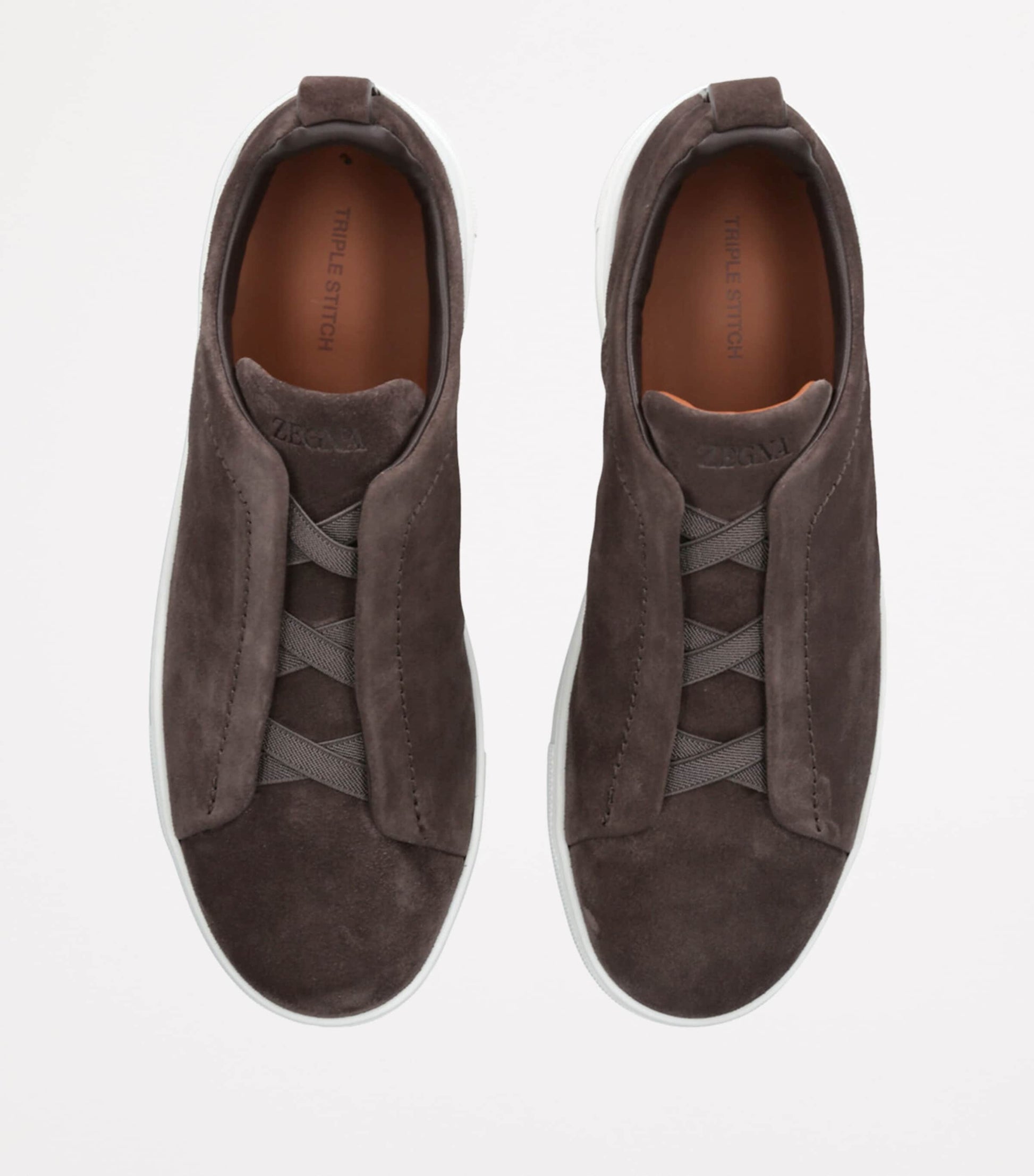 Zegna Suede Triple Stitch Sneakers