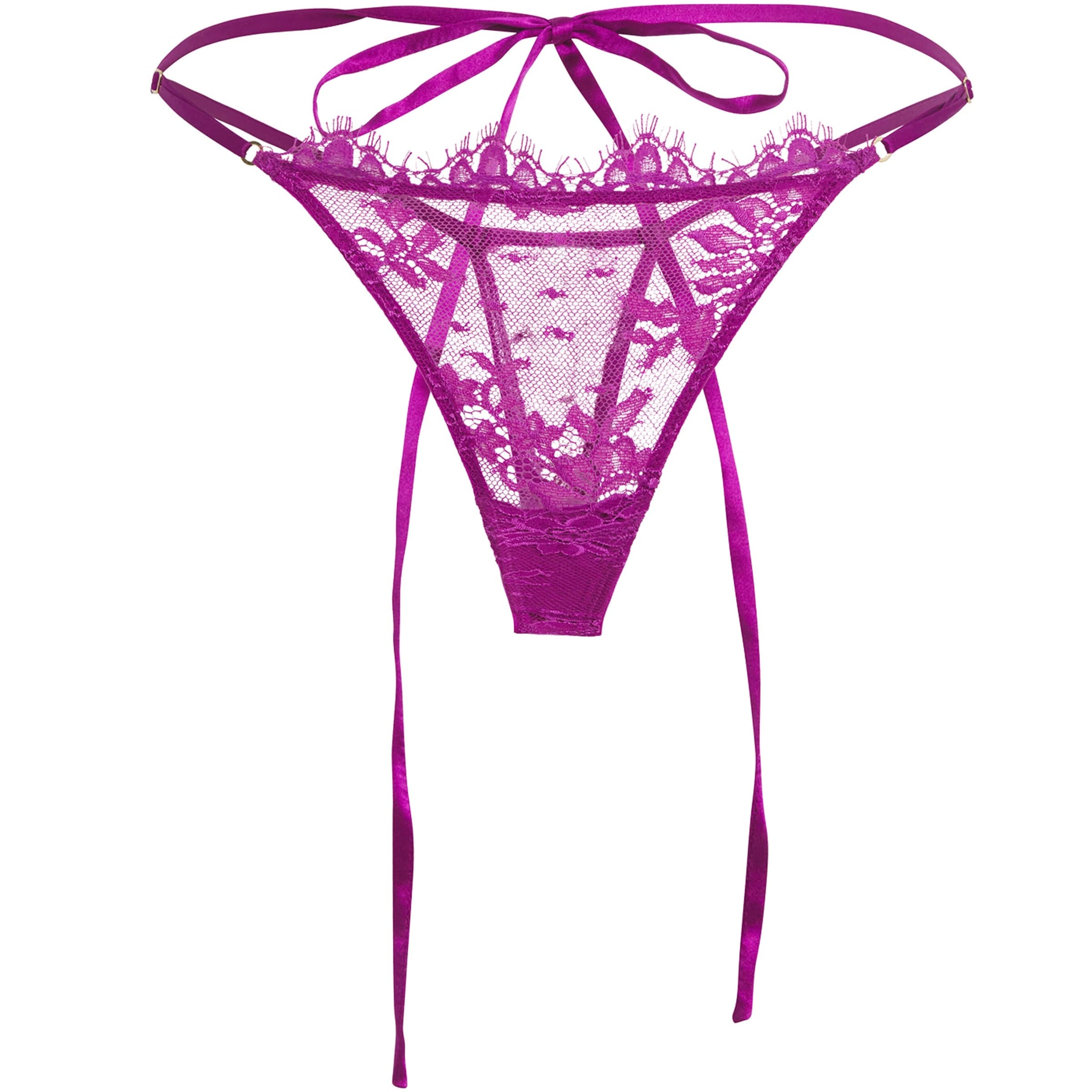 Kiki de Montparnasse Burgundy Lace Jolie Thong