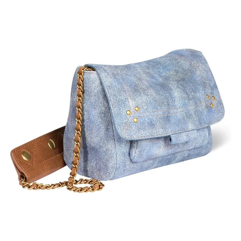 Jérôme Dreyfuss - Bag Lulu S Croûte Velours | Washed blue