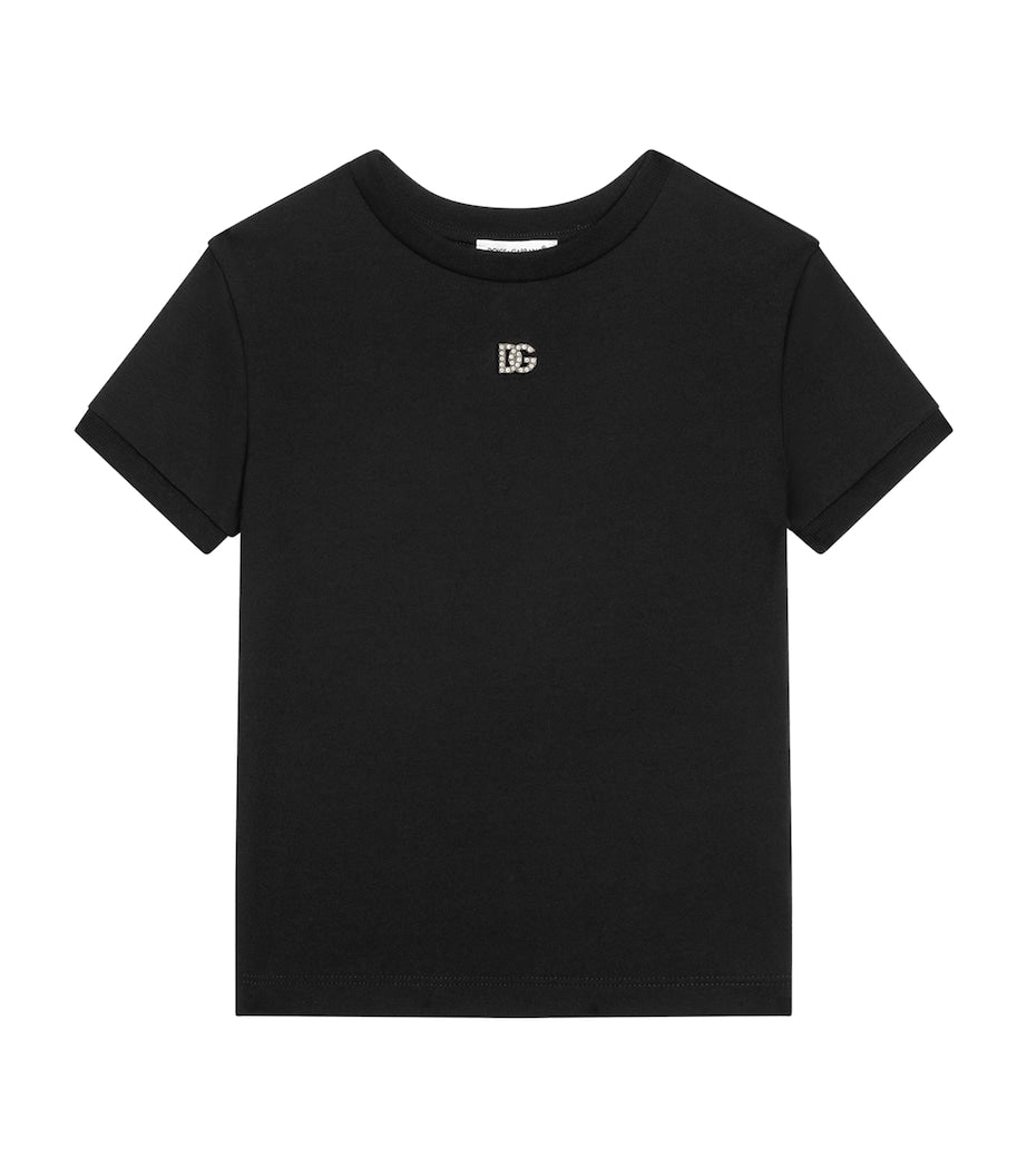 Dolce & Gabbana Kids Cotton Rhinestone Logo T-Shirt (2-6 Years)