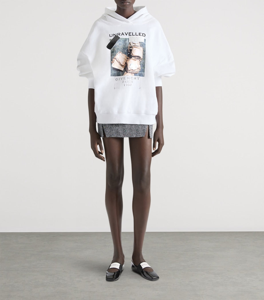 Givenchy White Cotton Printed Hoodie