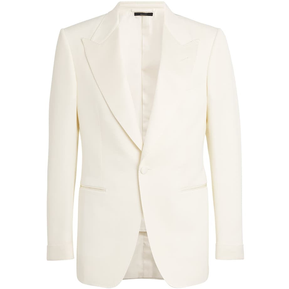 White Wool-Mohair Tuxedo Jacket