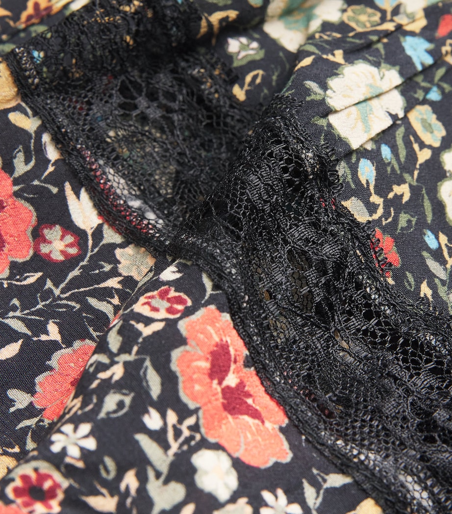 Rixo Green Floral Raven Midi Dress