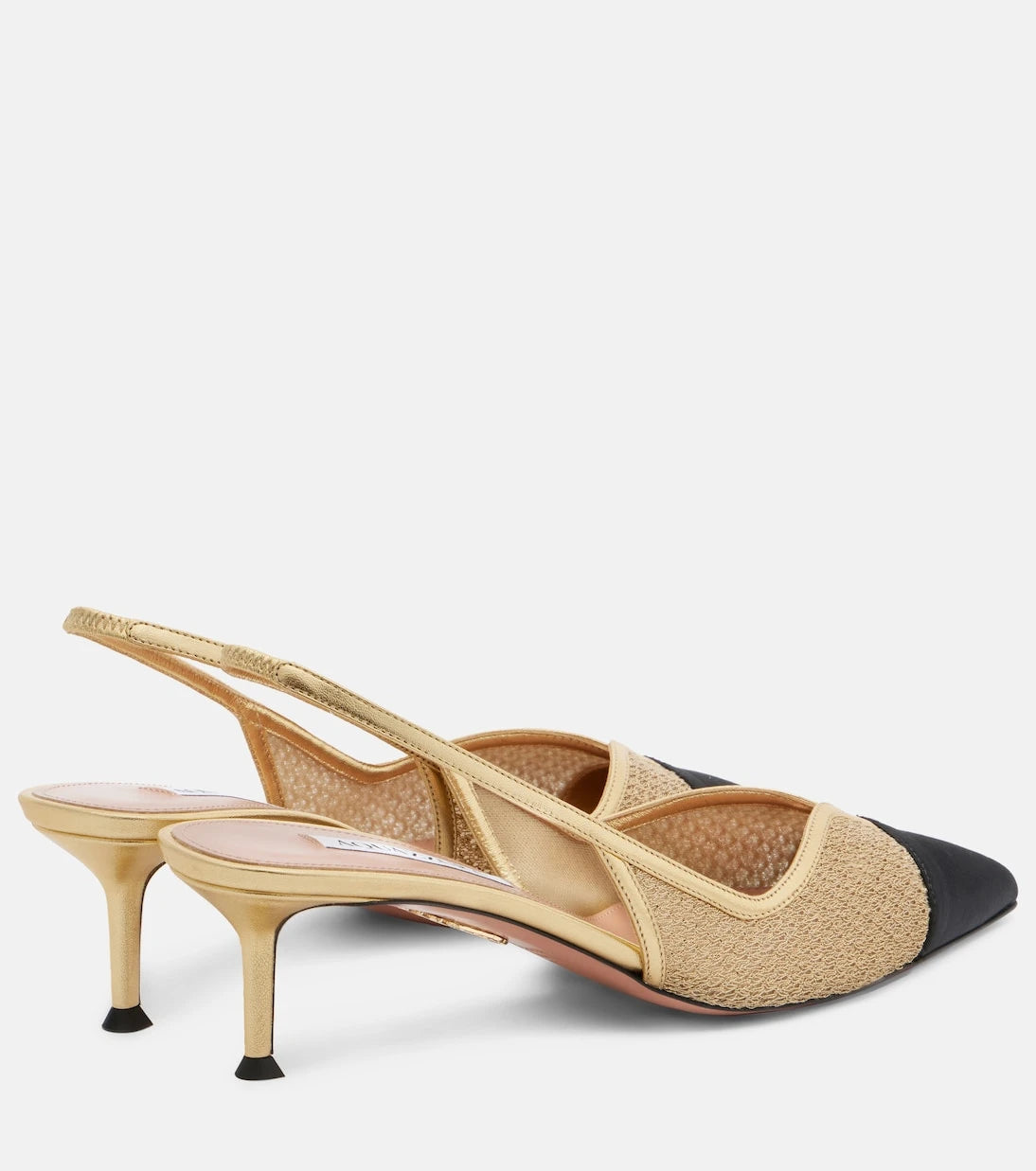 Aquazzura - Gia 50 mesh slingback pumps