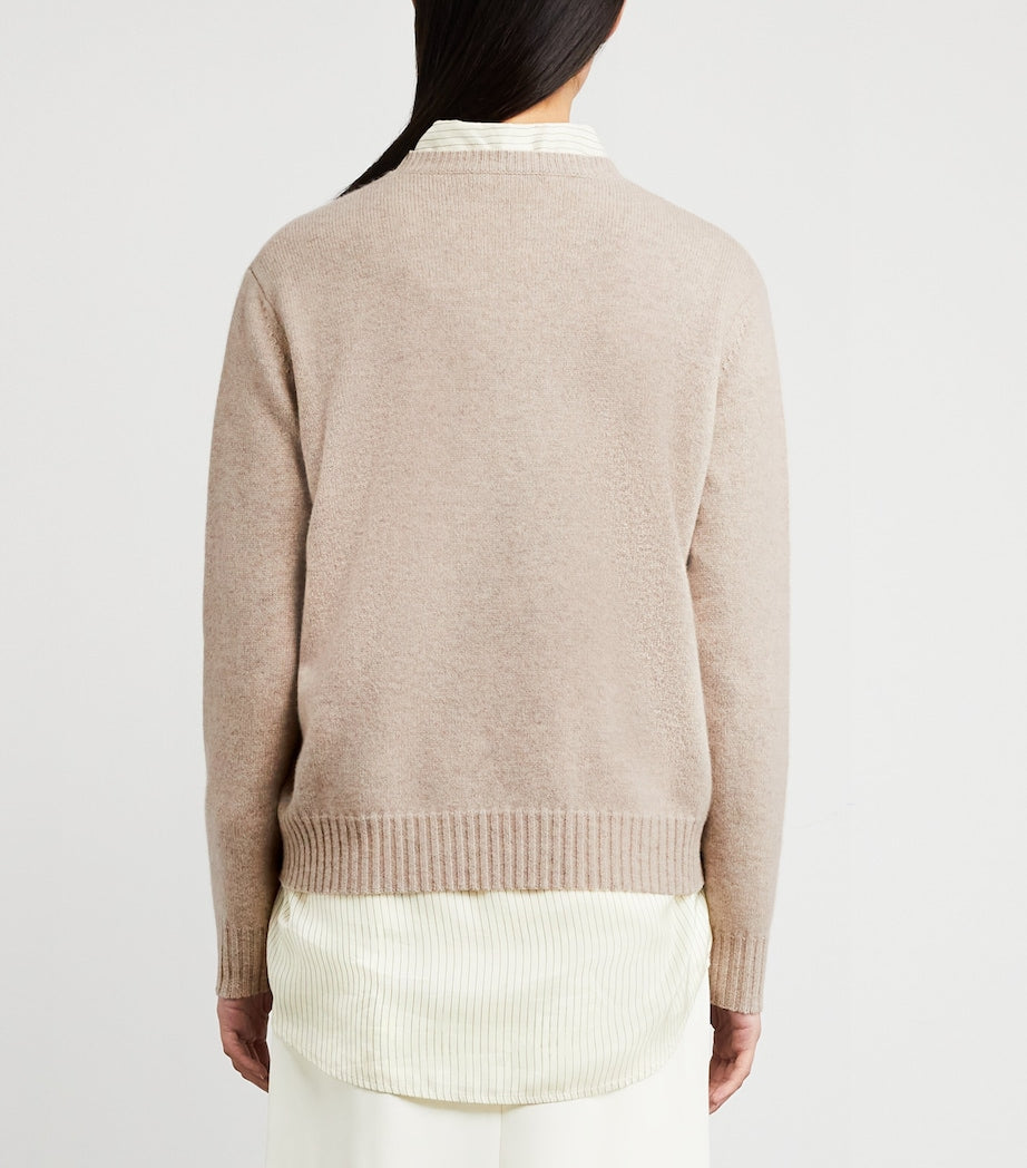 Beige Cashmere Knit Sweater